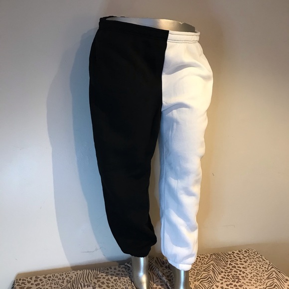 Plus Black/White Double Sided Joggers - Picture 3 of 4
